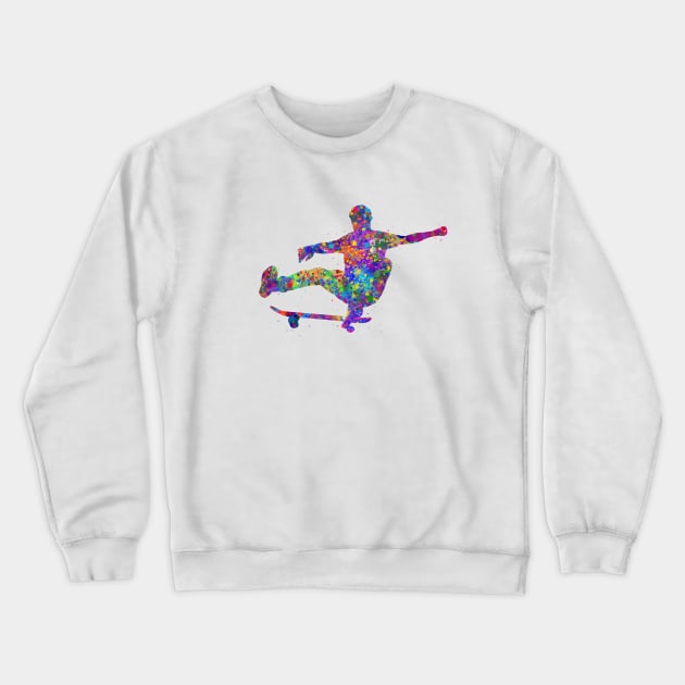 Skateboard Crewneck Sweatshirt by Yahya Art